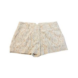 BCBG Shorts S Pia Ivory  Floral lace 67% cotton 35% nylon